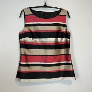 Talbots Silk Shell Tank Stripe Career Wear Size 2 Lined NWT $129